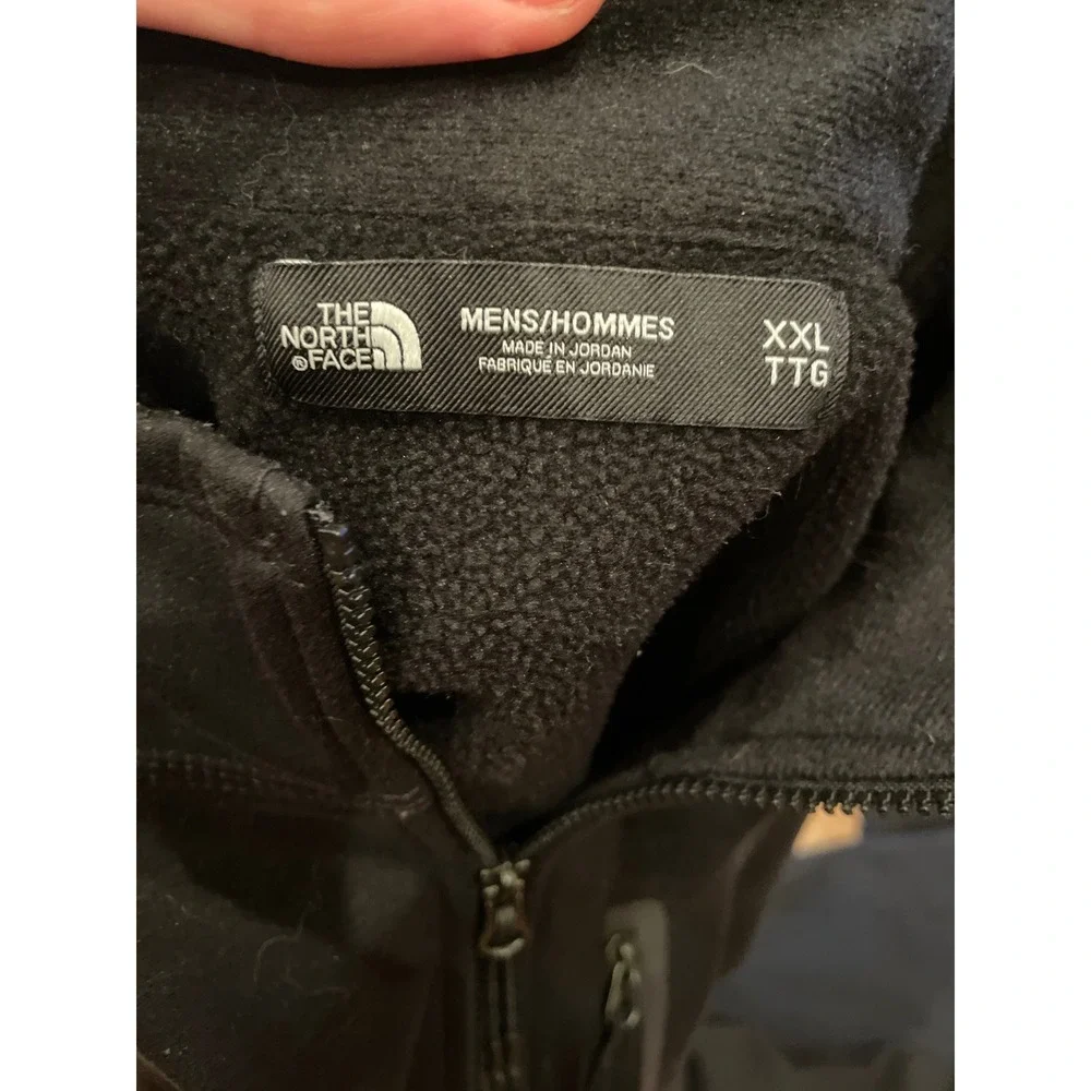 The North Face Mens Quarter Zip Pullover XXL Black Fleece Lined Chest Pocket